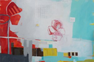 Against All Odds, 2016, mixed media on canvas, 48 x 72 inches (sold)