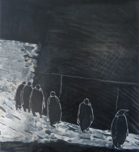 Let's Go, 2017, acrylic on canvas, 32 x 28 inches (sold)