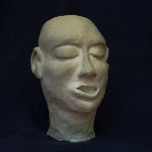 Head Sculpture (3), 2010, clay, 7 1/2 inches (destroyed)