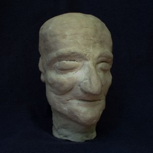 Head Sculpture (4), 2010, clay, 7 1/2 inches (sold)