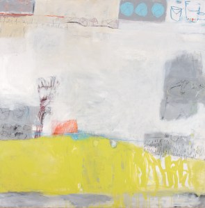 Freihändig radelnd (Riding No-Hands), 2009, mixed media on canvas, 61 x 61 inches (sold)