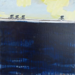 Front Runner, 2015, acrylic on board, 26 x 26 inches (sold)