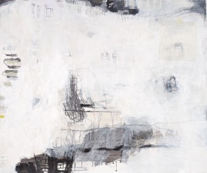 Between the Roofs (2), 2008, mixed media on paper, 39 x 47 inches