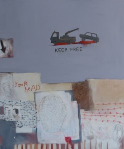Keep Your Head Free, 2013, mixed media on canvas, 48 x 40 inches (sold)