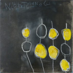 Night Signals, 2014, acrylic on canvas, 18 x 18 inches (sold)