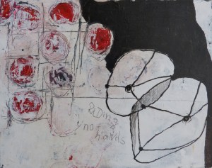 Riding No-Hands, 2012, mixed media on canvas, 8 x 10 inches (sold)