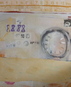 Temporarily Abandonded, 2013, mixed media on canvas, 56 x 48 inches (sold)