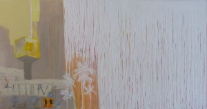 The Beach, 2014, mixed media on canvas, 36 x 72 inches (sold)