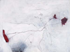 Traced, 2007, mixed media on canvas, 30 x 40 inches (sold)
