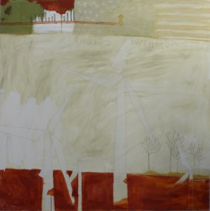 Vorwärts winden (Drifting Forward), 2009, mixed media on canvas, 60 x 60 inches (sold)