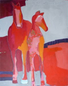 Lucky Me, Wild and Free, 2018, mixed media on canvas, 60 x 48 inches (sold)