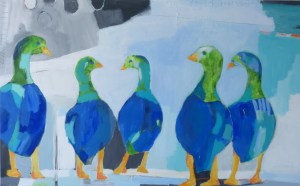 Family Reunion (Tokyo), 2019, acrylic on canvas, 30 x 48 inches (sold)