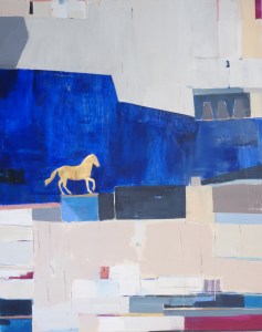 On the Pedestal, 2021, mixed media on canvas, 60 x 48 inches (available at Hang Art)