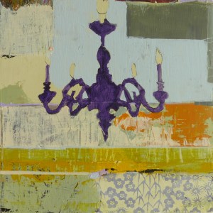 Chandelier #2, 2023, mixed media on panel, 10 x 10 inches