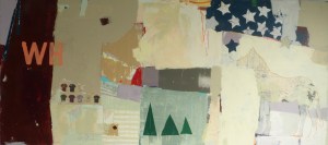 What I Love, 2023, mixed media on canvas, 39 x 86 inches